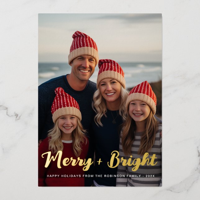 elegante tarjeta de Relieve metalizado dorado con  (Anverso)