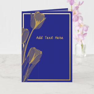 Elegante tarjeta de Relieve metalizado dorado flor