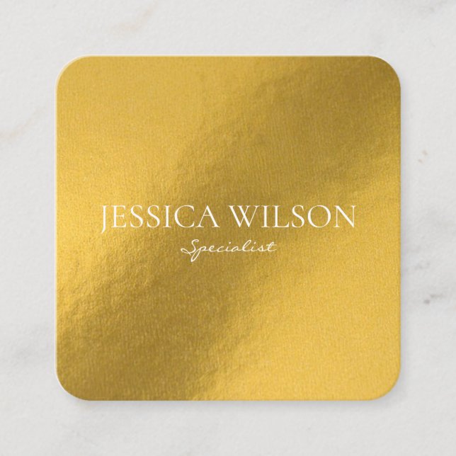 Elegante tarjeta de Relieve metalizado dorado mode (Anverso)