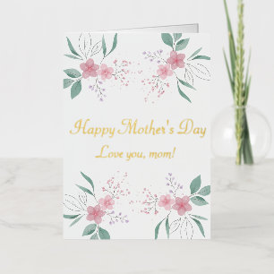 Elegante tarjeta de Relieve metalizado Floral Feli