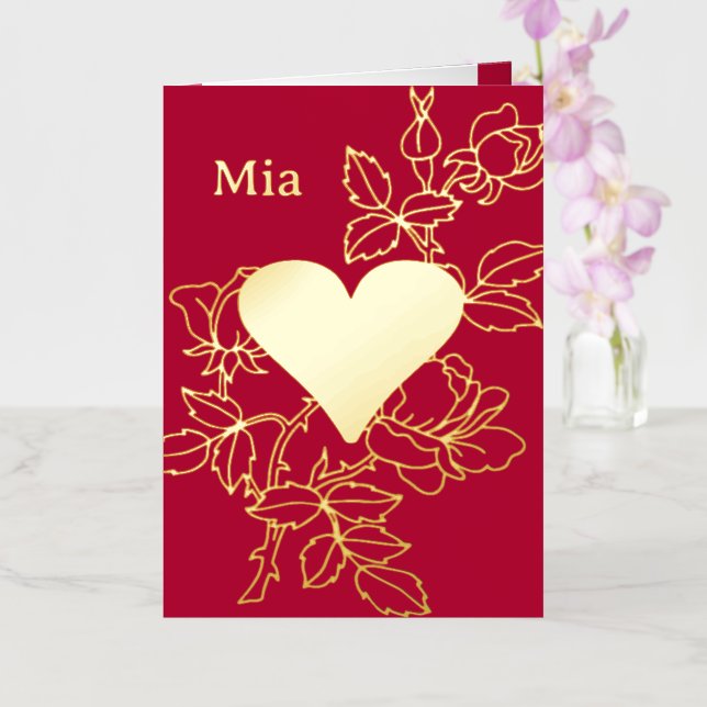 Elegante tarjeta de Relieve metalizado personaliza (Orquídea)