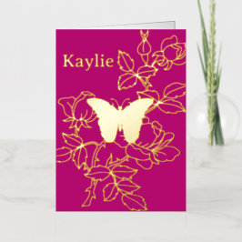 Elegante tarjeta de Relieve metalizado personaliza