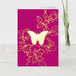 Elegante tarjeta de Relieve metalizado plegable fl