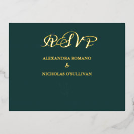 Elegante tarjeta de Relieve metalizado RSVP para B