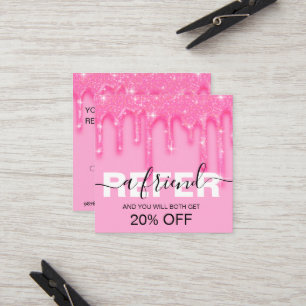 Elegante tarjeta de remisión para Purpurinas rosad