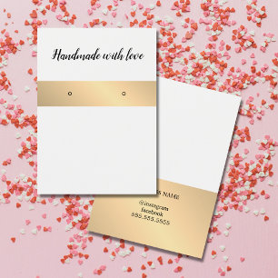 Elegante tarjeta de reposo de rayas doradas blanca