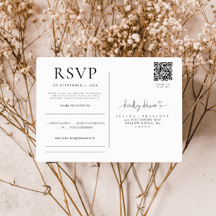 Elegante tarjeta de respuesta Boda caligráfica RSV