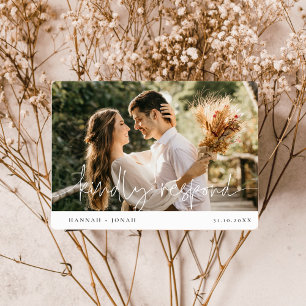 Elegante tarjeta de respuesta Boda caligráfica RSV