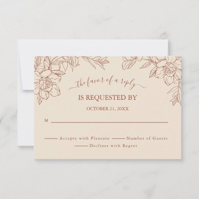 Elegante tarjeta de respuesta Boda caprichosa de T (Anverso)