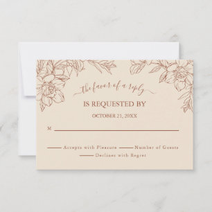 Elegante tarjeta de respuesta Boda caprichosa de T