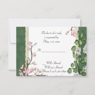 Elegante tarjeta de respuesta Boda de ChiChi Flora