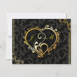 Elegante tarjeta de respuesta Boda de monograma do