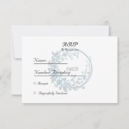 Elegante Tarjeta de Respuesta Boda de Monograma Fl