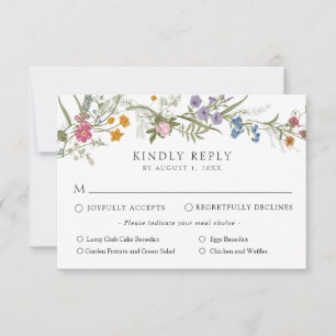Elegante Tarjeta de respuesta Boda de virutas de v