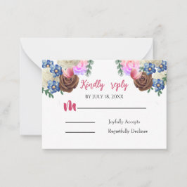 Elegante Tarjeta de Respuesta Boda Floral Lilac