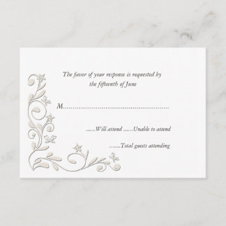 Elegante tarjeta de respuesta Boda formal