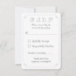 Elegante Tarjeta de Respuesta Boda Monogramada Cat