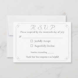 Elegante Tarjeta de Respuesta Boda Monogramada Cat