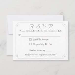 Elegante Tarjeta de Respuesta Boda Monogramada Cat