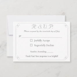 Elegante Tarjeta de Respuesta Boda Monogramada Cat