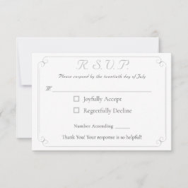 Elegante Tarjeta de Respuesta Boda Monogramada Cat