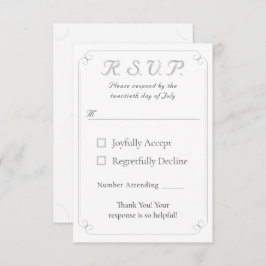 Elegante Tarjeta de Respuesta Boda Monogramada Cat
