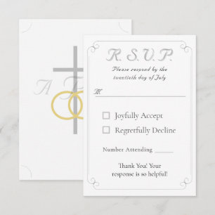 Elegante Tarjeta de Respuesta Boda Monogramada Cat