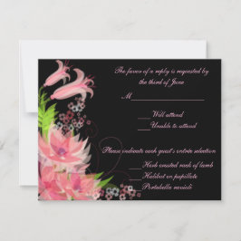 Elegante tarjeta de respuesta Boda romántica flora