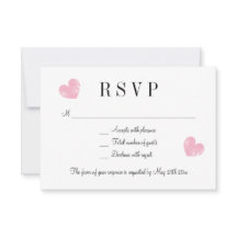 Elegante tarjeta de respuesta boda RSVP de corazón