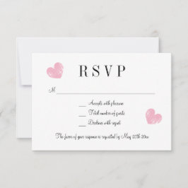Elegante tarjeta de respuesta boda RSVP de corazón