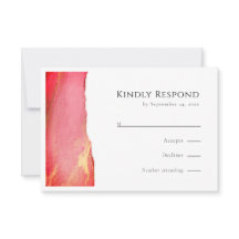 Elegante tarjeta de respuesta Boda RSVP rosa