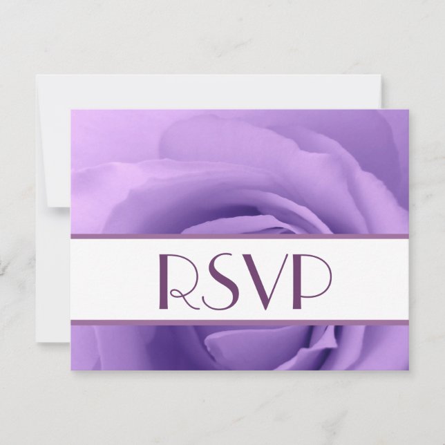 Elegante Tarjeta de Respuesta Boda RSVP Rosa Púrpu (Anverso)