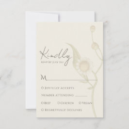 Elegante tarjeta de respuesta Daisy Wildflower RSV