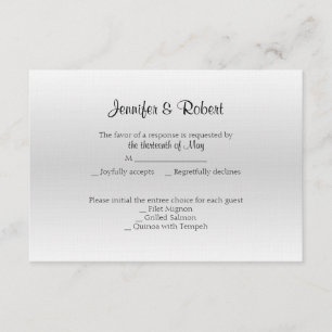 Elegante tarjeta de respuesta de 10 años de estaño