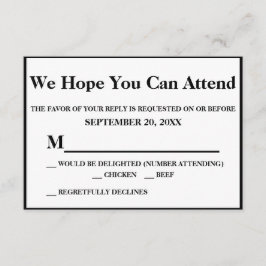 Elegante Tarjeta de Respuesta de Boda Art Déco en 