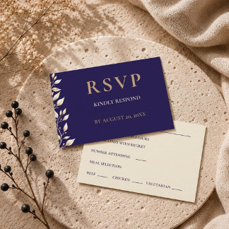 Elegante Tarjeta de Respuesta de Boda con Borde Bo