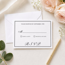 Elegante Tarjeta de Respuesta de Boda con Caligraf