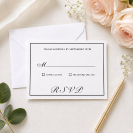 Elegante Tarjeta de Respuesta de Boda con Caligraf