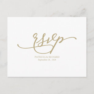 Elegante Tarjeta de Respuesta de Boda con Caligraf