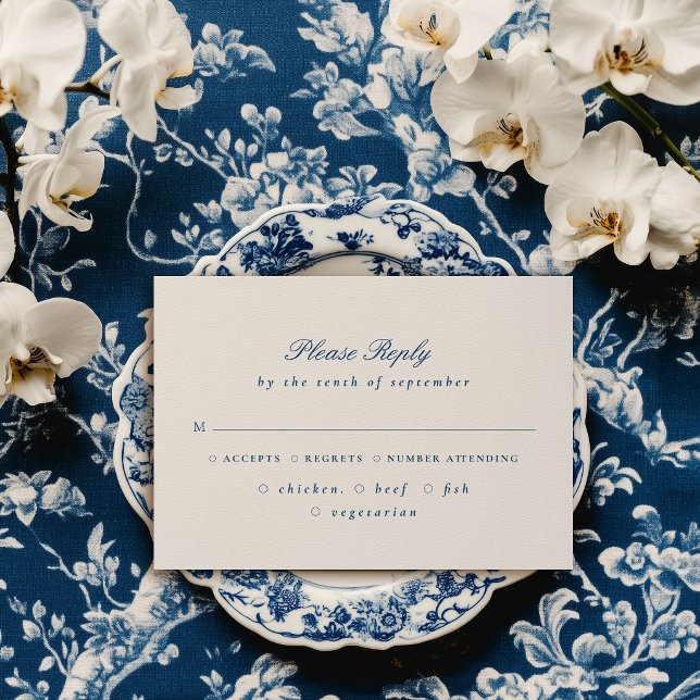 Elegante Tarjeta de Respuesta de Boda con Cresta F (Subido por el creador)