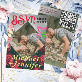 Elegante Tarjeta de Respuesta de Boda con Foto Per