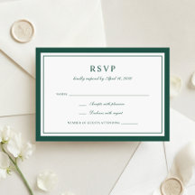 Elegante Tarjeta de Respuesta de Boda con Marco de