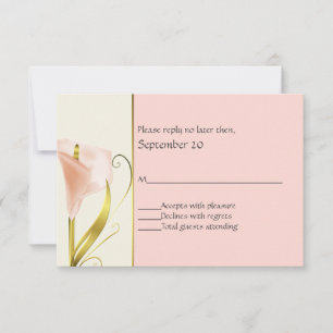 Elegante tarjeta de respuesta de boda de coral y o