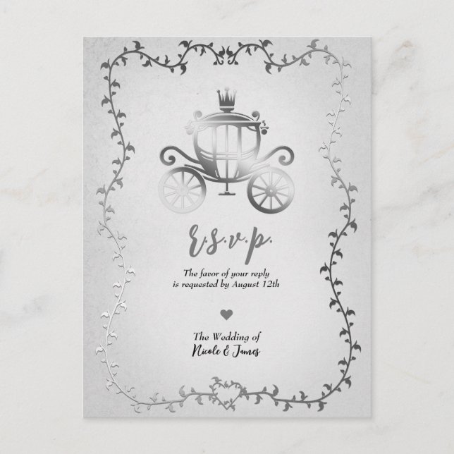 Elegante Tarjeta de Respuesta de Boda de Cuento de (Anverso)