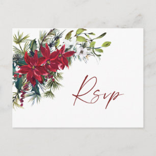 Elegante Tarjeta de Respuesta de Boda de Navidad c