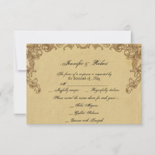 Elegante tarjeta de respuesta de Boda de Peacock P
