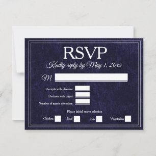 Elegante tarjeta de respuesta de boda de terciopel