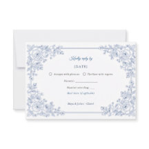 Elegante tarjeta de respuesta de boda floral chino