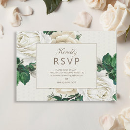 Elegante tarjeta de respuesta de boda floral de cr