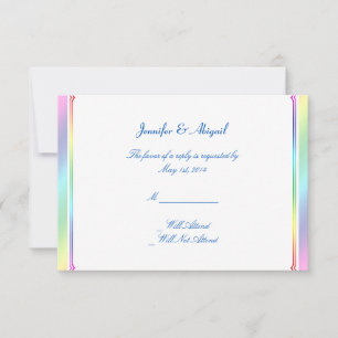 Elegante tarjeta de respuesta de Boda gay floral a